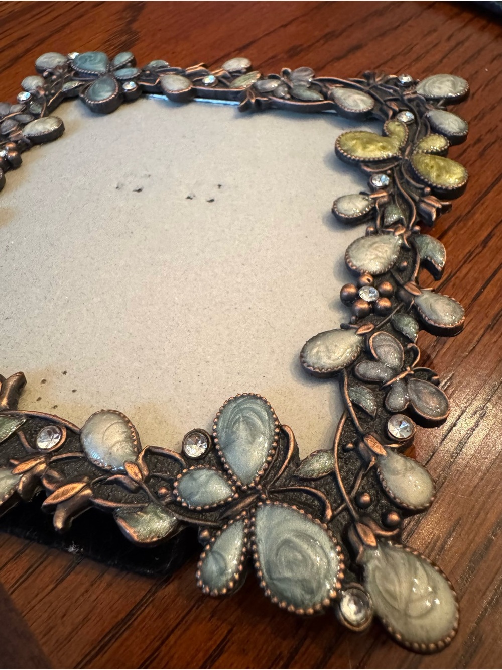 Williamstown Frame Co Butterfly Rhinestone Enamel 4x4 Metal Photo Frame - Picture 2 of 5